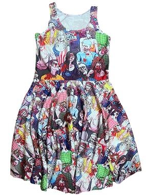 Multicolor Graphic Zombie Party Dress